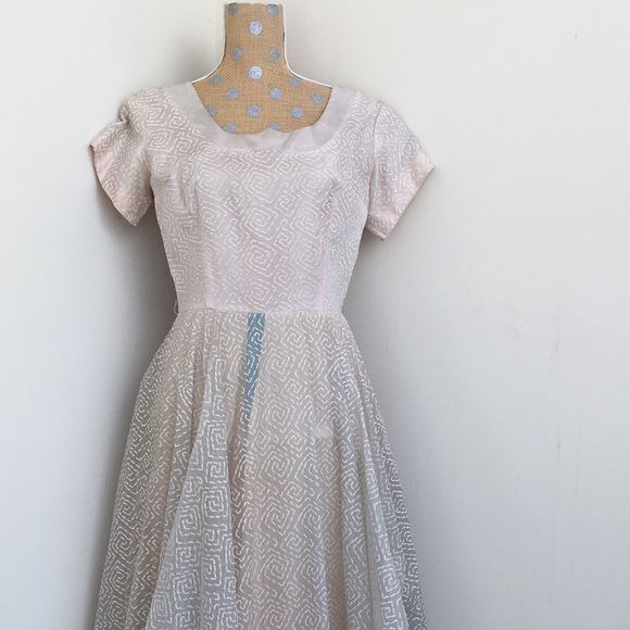 Vintage Flocked Dress - Picture 7 of 7